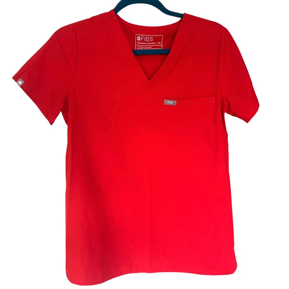 NWOT FIGS FIONlite Catarina Scrub Top Limited-edition color Awesome Red Size XS